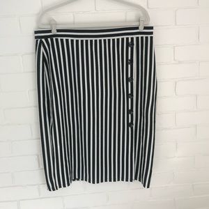 Black and White Striped Skirt